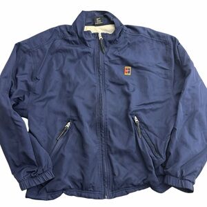 Vintage Nike Court Tennis Jacket Size Large 12-14 Blue‎ Full Zip Windbreaker